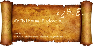 Öhlbaum Eudoxia névjegykártya